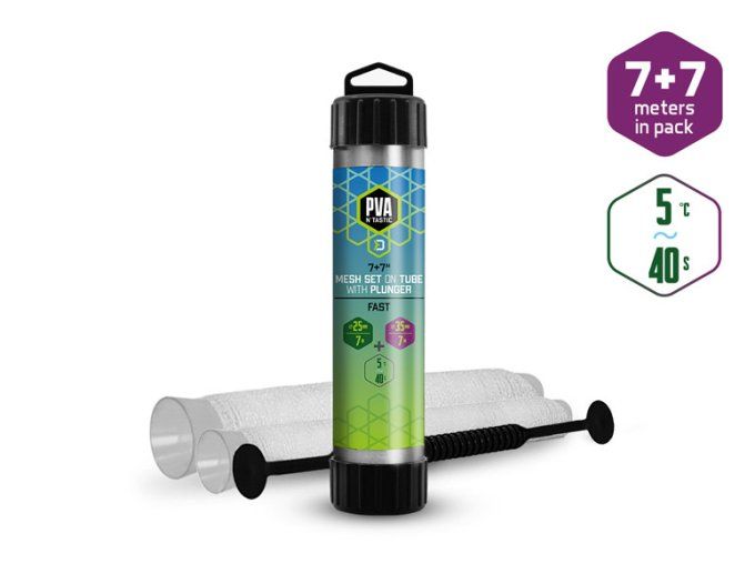 FILET PVA N'TASTIC MESH SET ON TUBE WITH PLUNGER DELPHIN