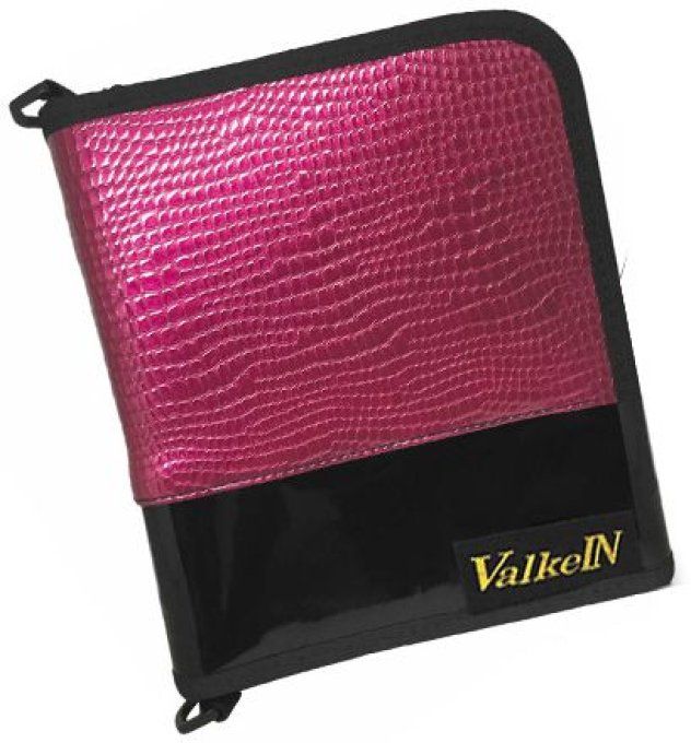 POCHETTE LURE WALLET L CHERRY PINK LEATHER VALKEIN 